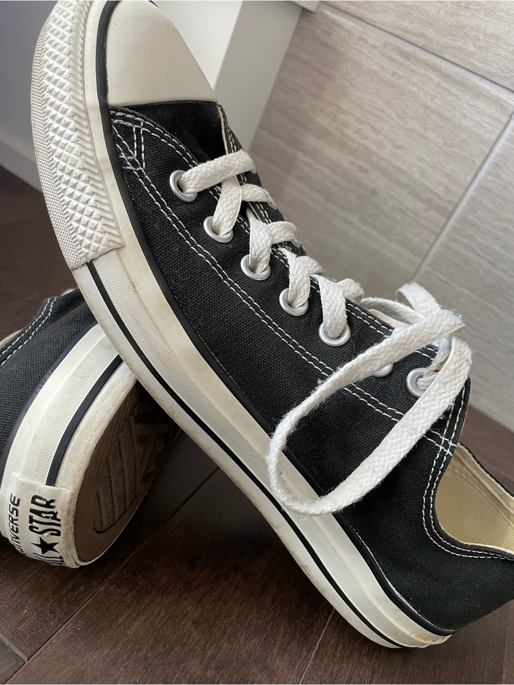 Converse All Star Black Low-Top Canvas Sneakers Men 10 Women 12